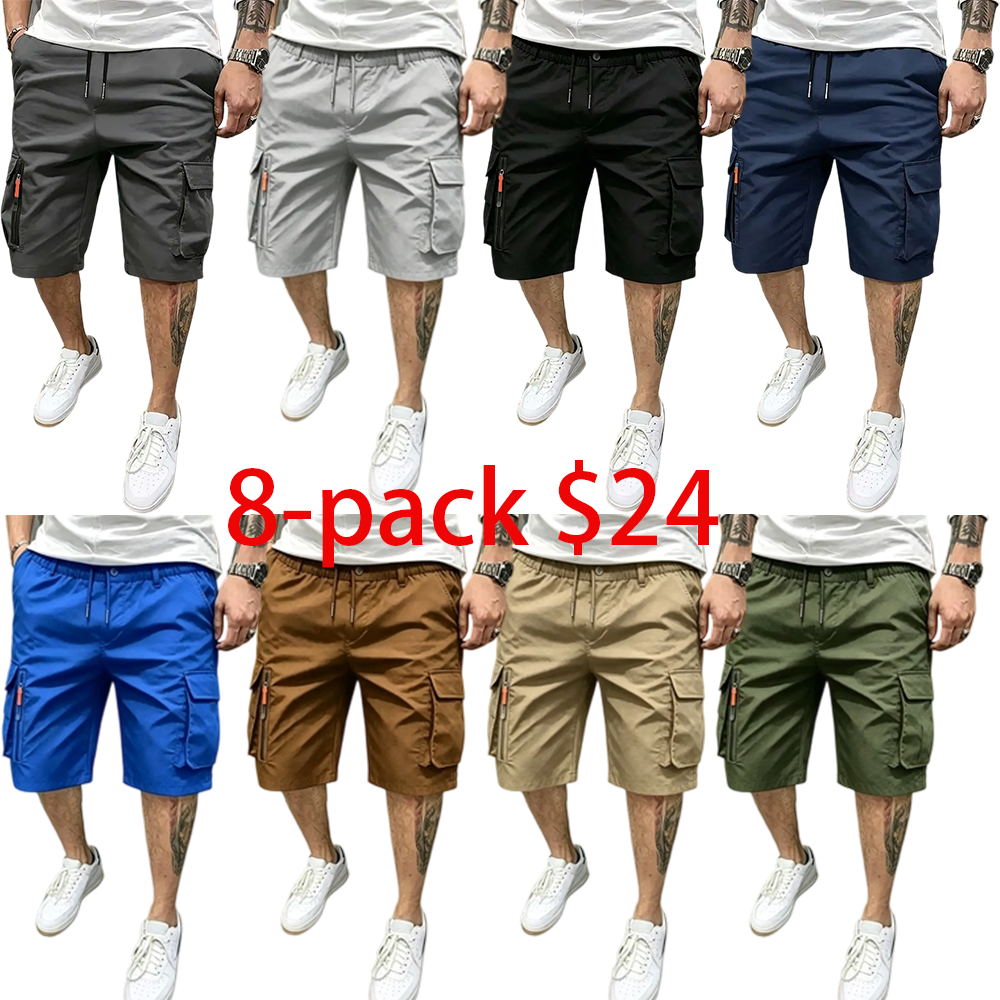 8-Pack Men’s Sport Casual Cargo Shorts
