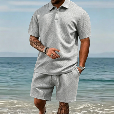 Men's 2-Piece Summer Polo Shirt & Shorts Set