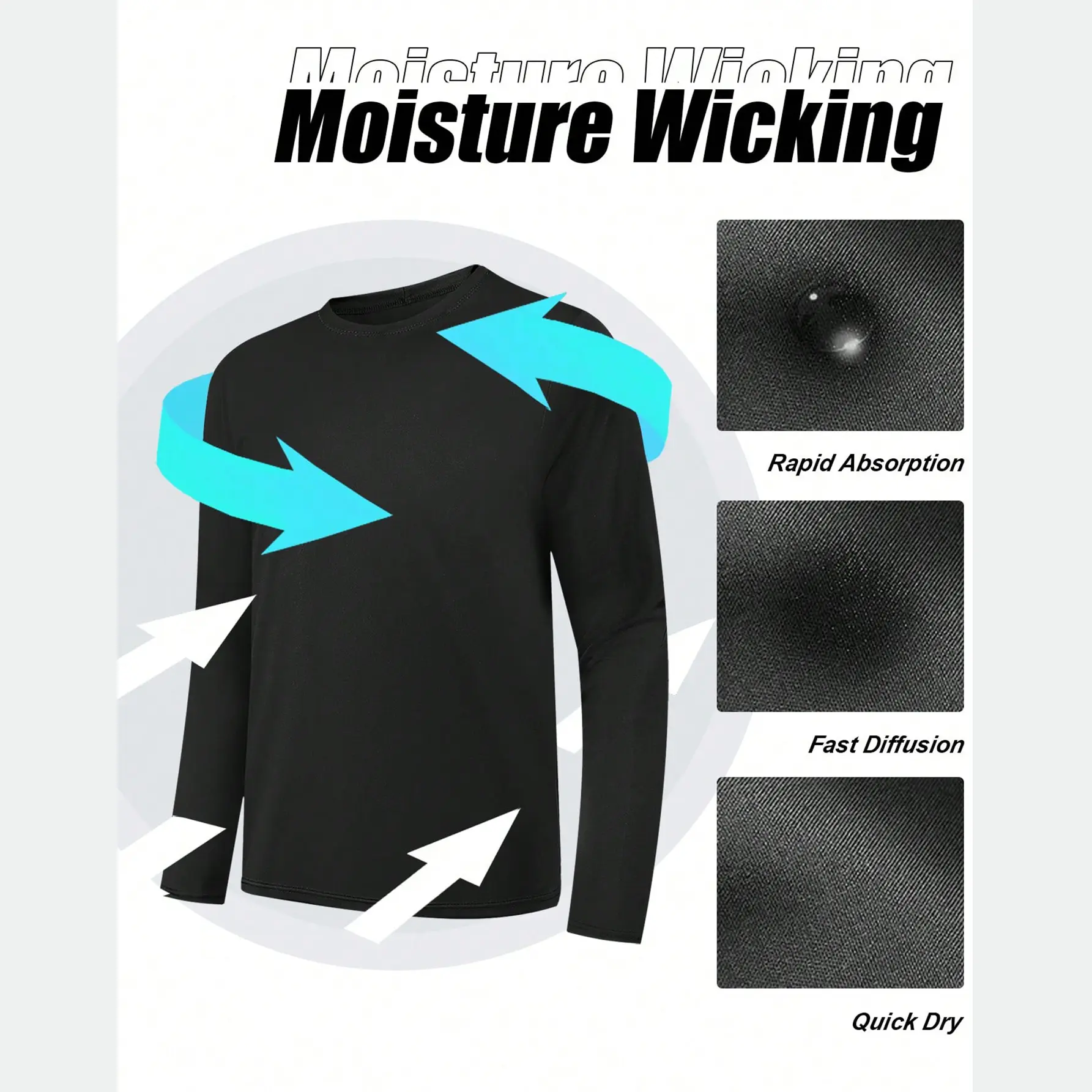 10-Pack Men's Long Sleeve Workout T-Shirts – Lightweight Breathable Sports Tops, Multi-Color