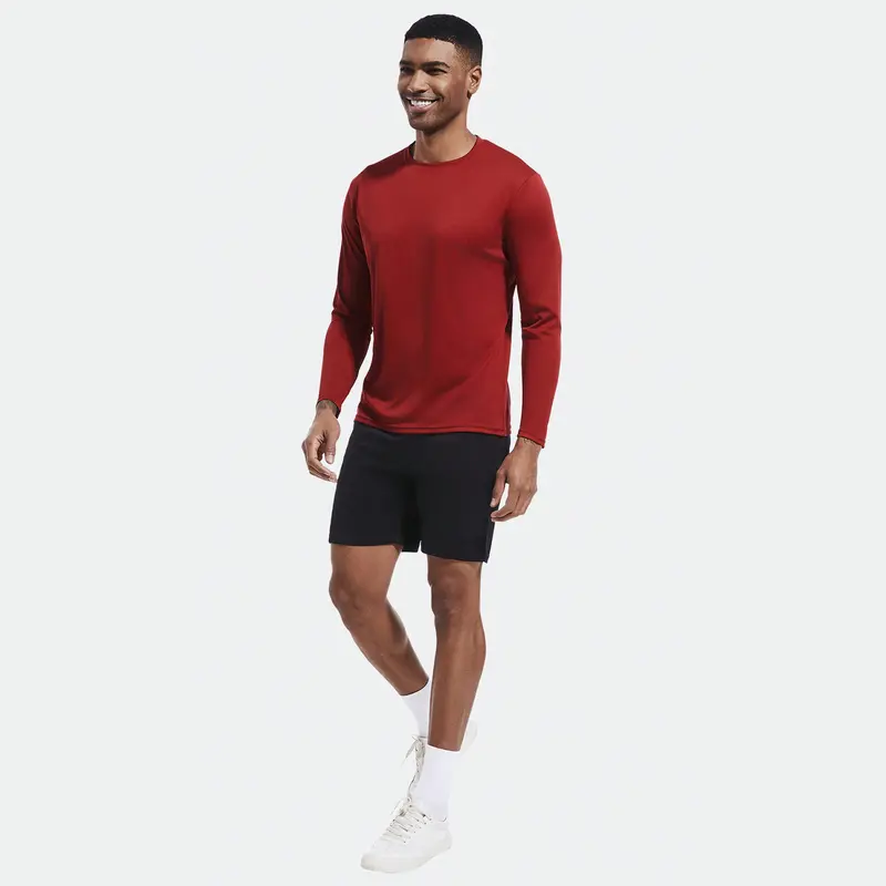 10-Pack Men's Long Sleeve Workout T-Shirts – Lightweight Breathable Sports Tops, Multi-Color