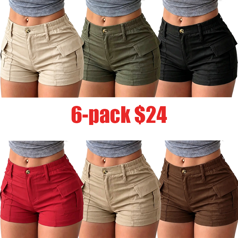 Women's 6-Pack Summer Cargo Shorts