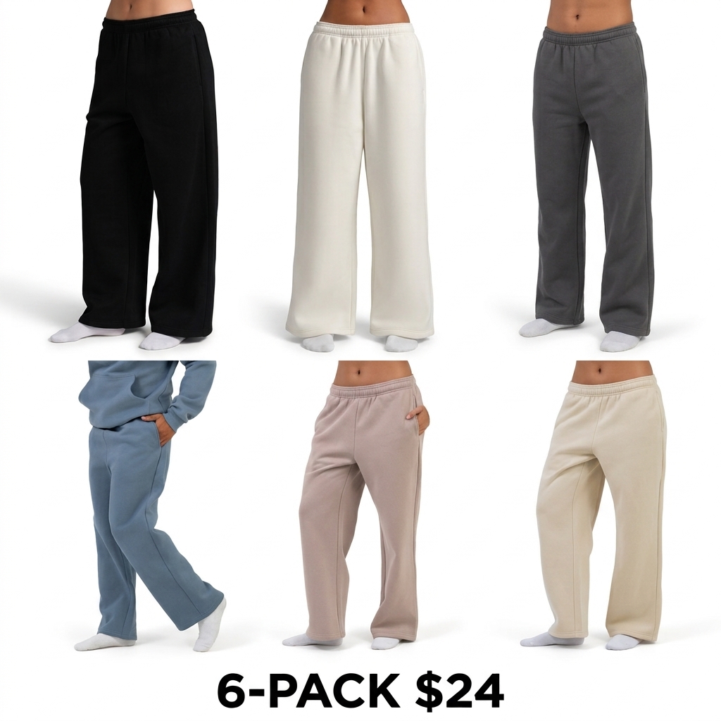 Unisex Relaxed Wide Leg Sweatpants – Ultra-Soft Heavyweight Fleece with Pockets