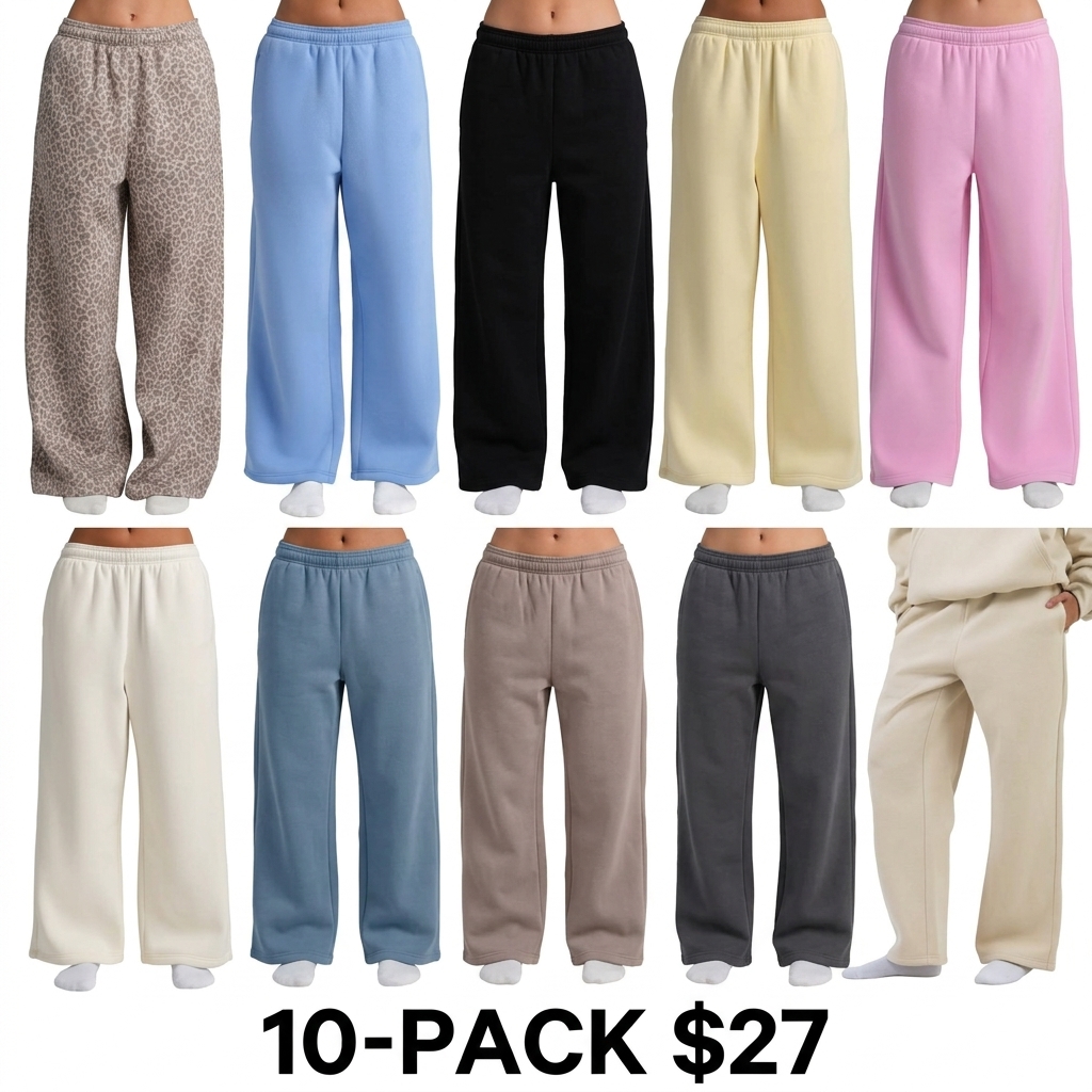 Unisex Relaxed Wide Leg Sweatpants – Ultra-Soft Heavyweight Fleece with Pockets
