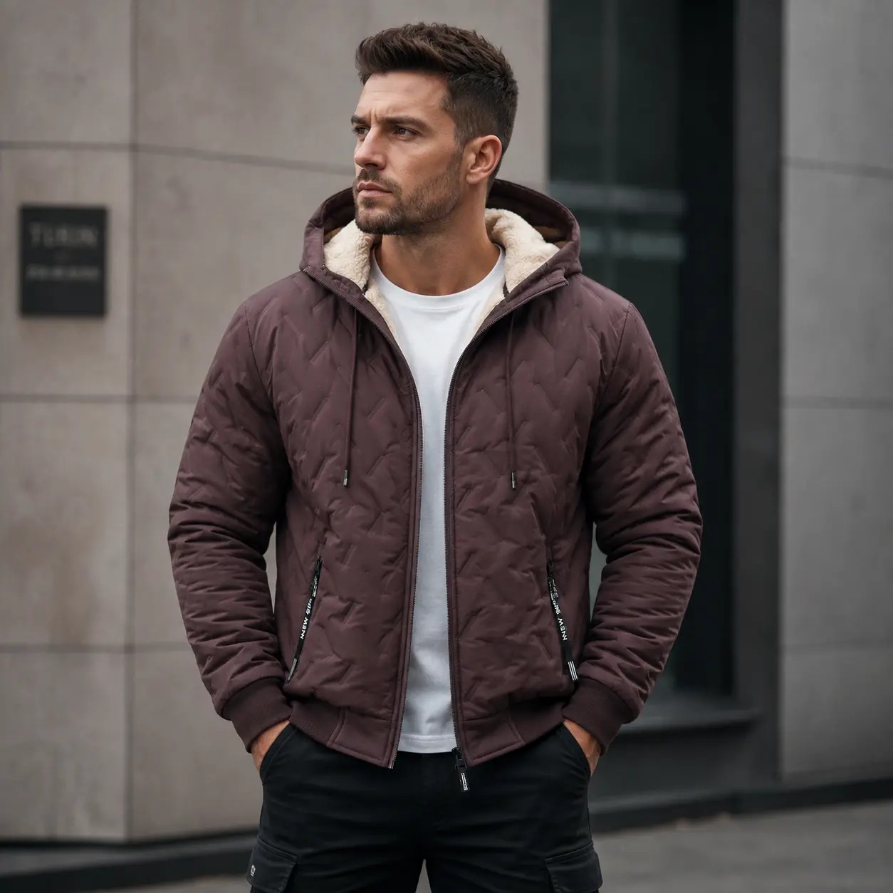 Men's Fleece-Lined Hooded Winter Jacket – Windproof Korean Casual Baggy Coat