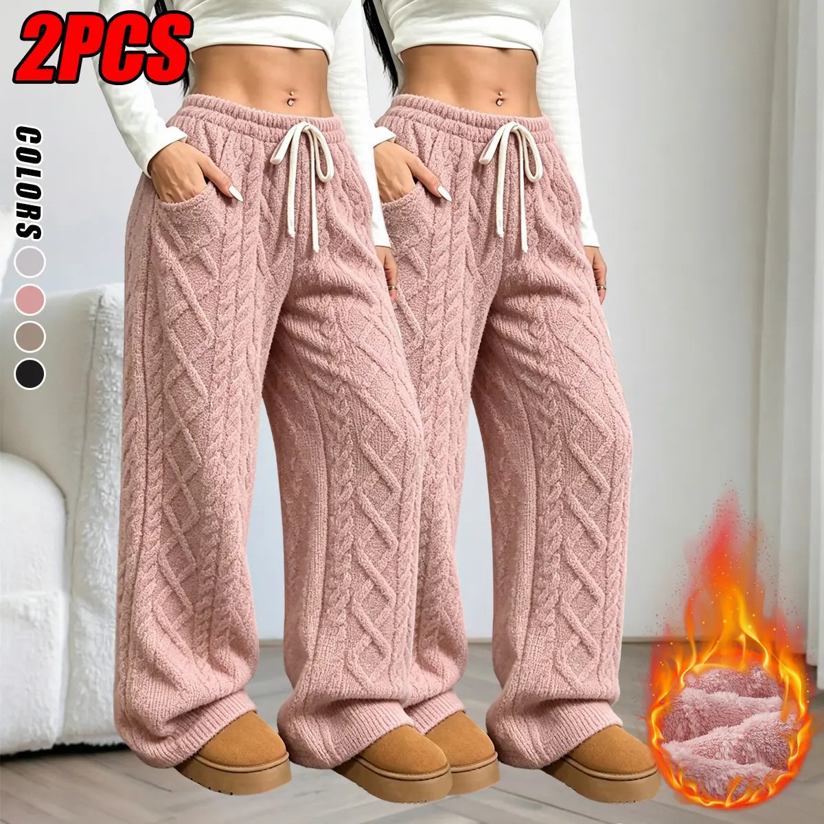 Women's 2-Pack Fleece Pajama Pants – Warm Loose Fit Sleepwear & Loungewear Bottoms