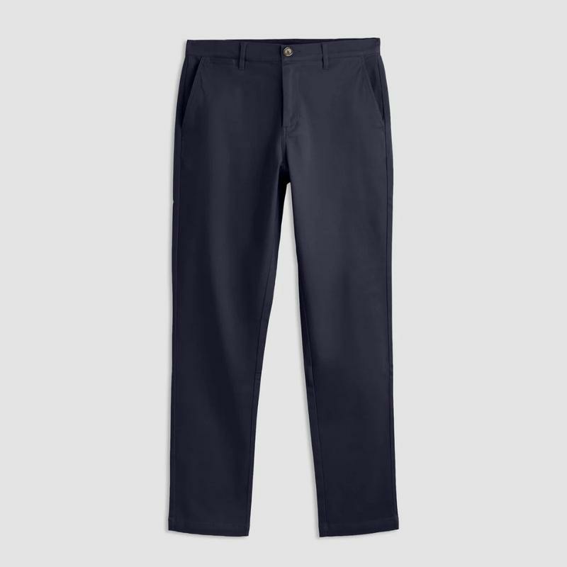 Men's Stretch Chino Pants – Slim-Straight Fit, Buttery-Soft Garment-Dyed Cotton with Hidden Elastic Waistband