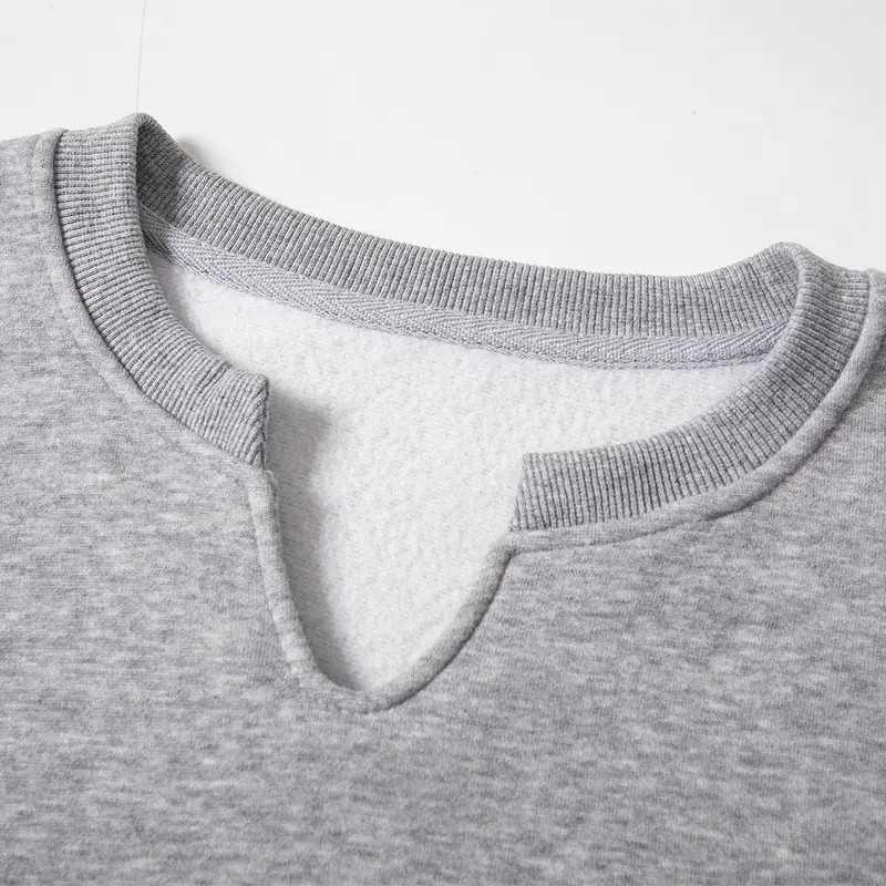 Women's V-Neck Pullover Sweatshirt – Cotton Loose Fit Long Sleeve Casual Top for Fall & Winter