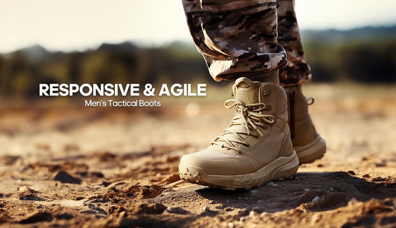 【SohoChic】NORTIV 8 Men's Military Tactical Boot Lightweight Comfortable Boots for Work All Day Side Zipper Motorcycle Combat Hiking Boots 8 Inches Metrostrike Outdoor Footwear,summerwins tiktokshopbacktoschool, Durable Outdoor Hiking, Breathable Out