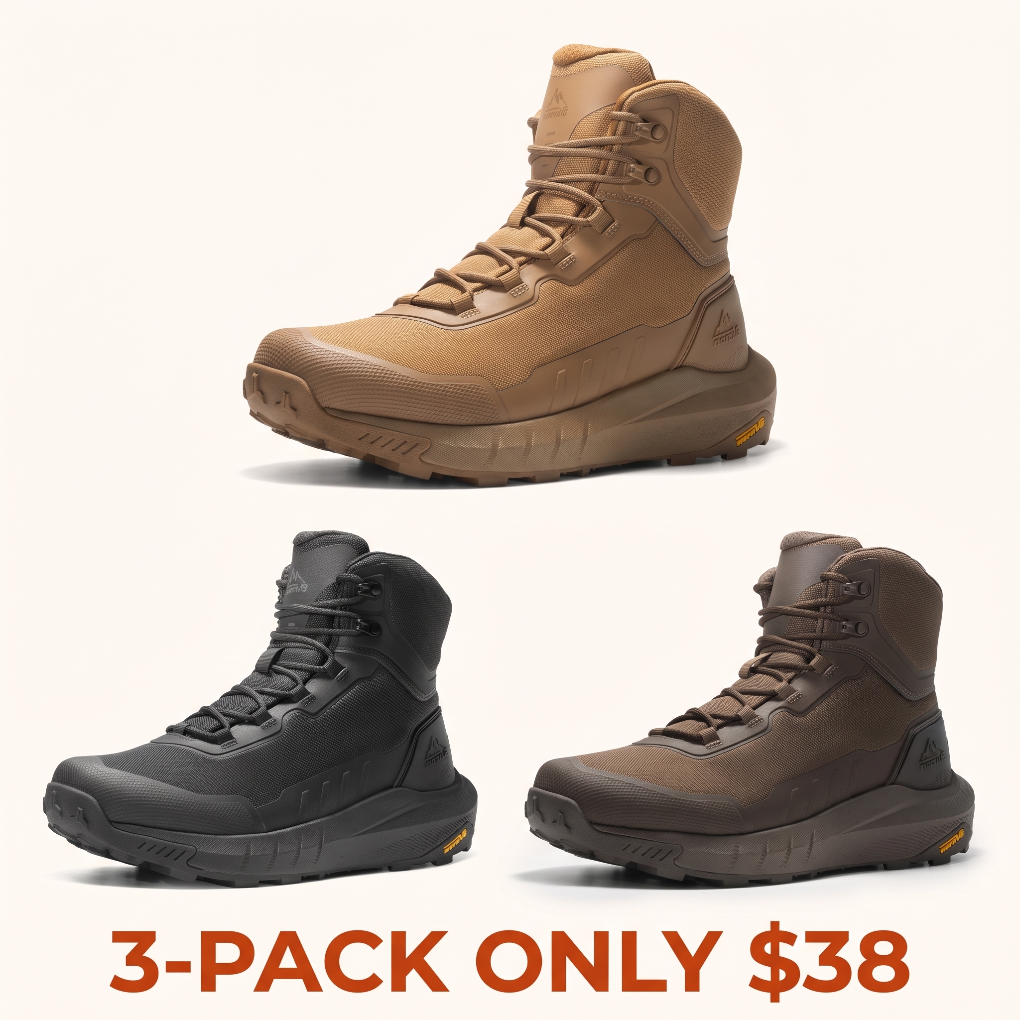 NORTIV 8 Men's Tactical Boots, Black
