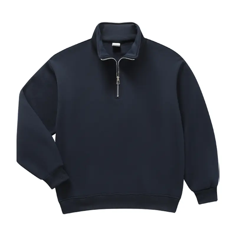 Men's Half-Zip Stand Collar Sweatshirt Polyester Loose-Fit
