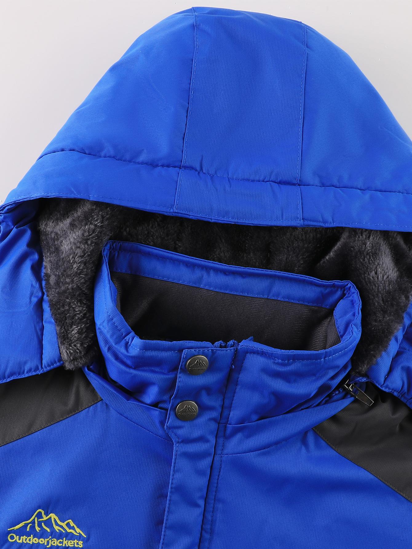Men's Fitted Winter Active Snow Jacket - Fleece-Lined, Waterproof, Windproof Hooded Thermal Outerwear for Skiing, Hiking, Active Jacket Men's Fitted Winter Active Snow Jacket - Fleece-Lined, Waterproof, Windproof Hooded Thermal Outerwear for Skiing, Hiking, Active Jacket
