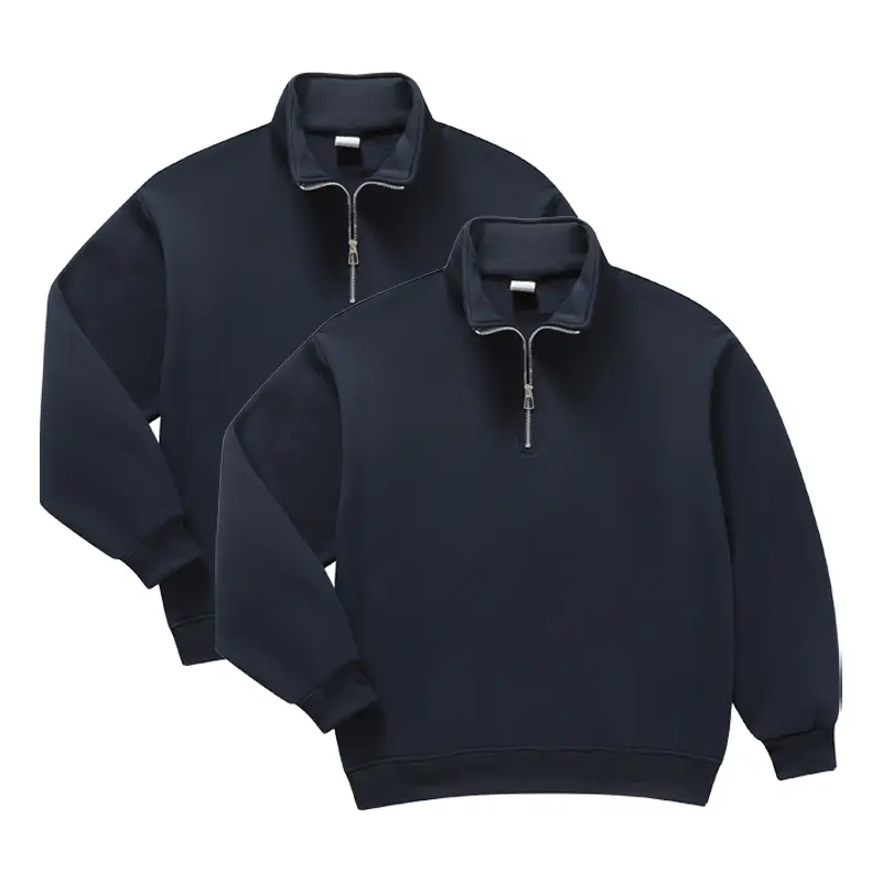 Men's Half-Zip Stand Collar Sweatshirt Polyester Loose-Fit