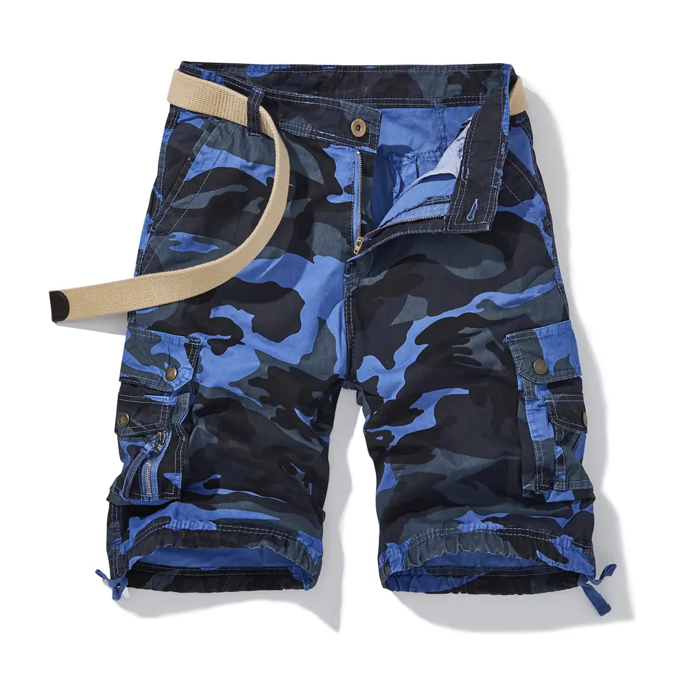 Men's Camouflage Cargo Shorts – Pure Cotton, Knee-Length