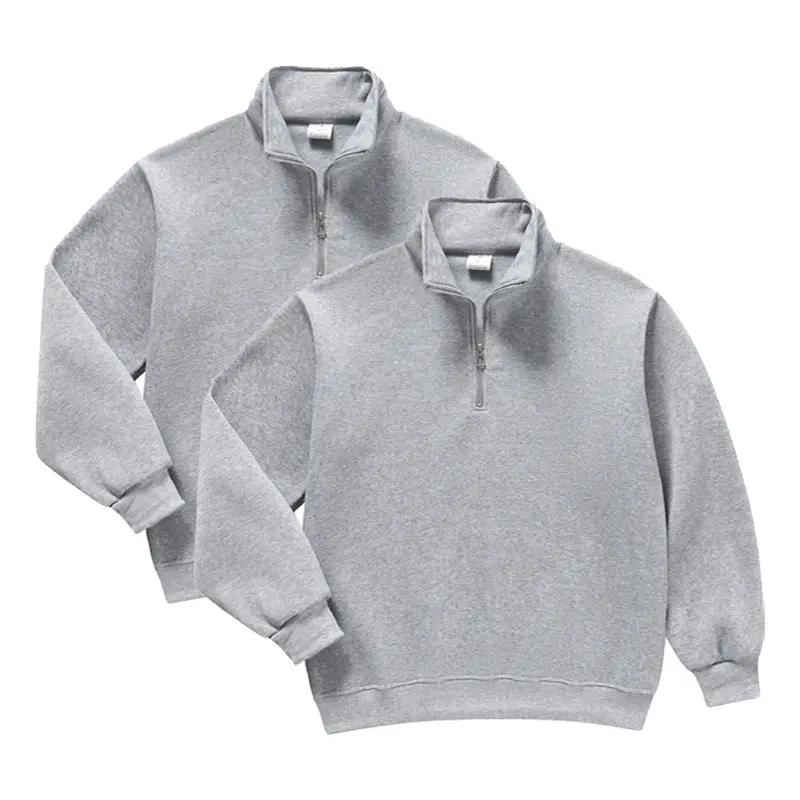 Men's Half-Zip Stand Collar Sweatshirt Polyester Loose-Fit
