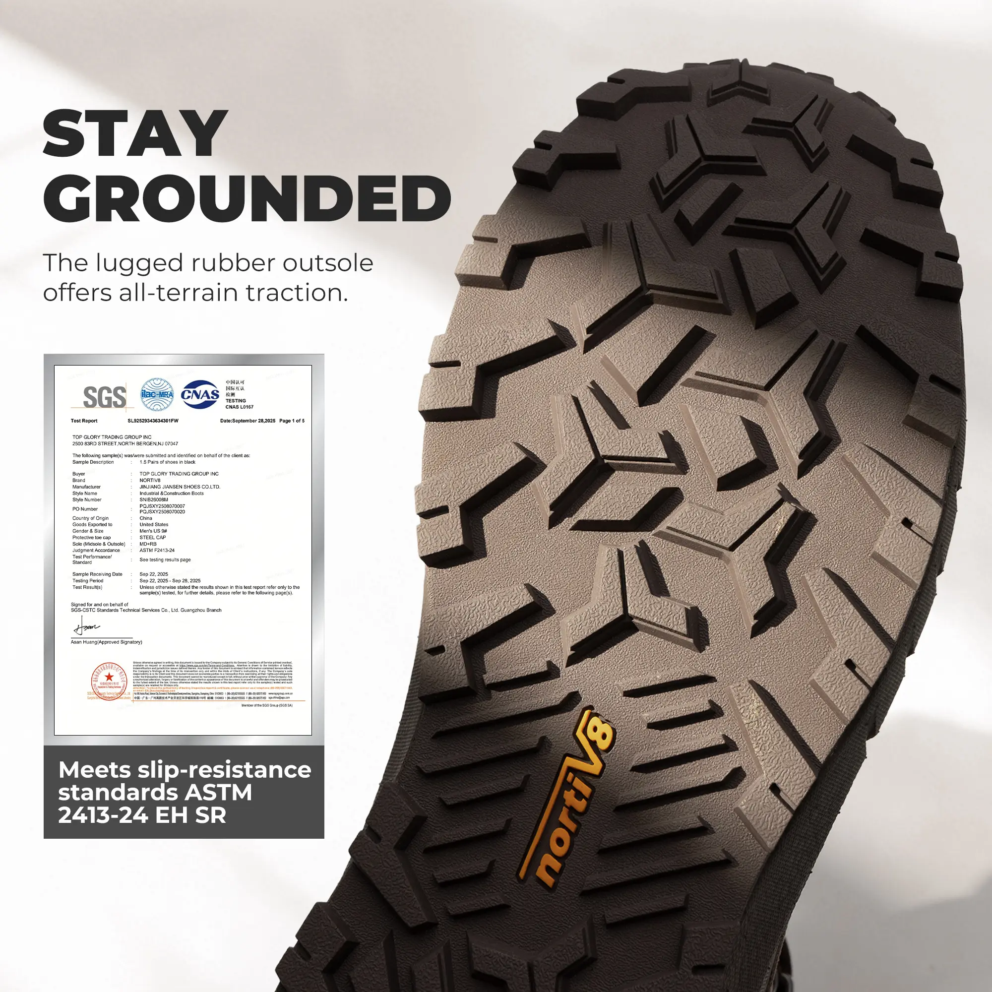 NORTIV 8 Safety Work Boots for Men, Composite Toe