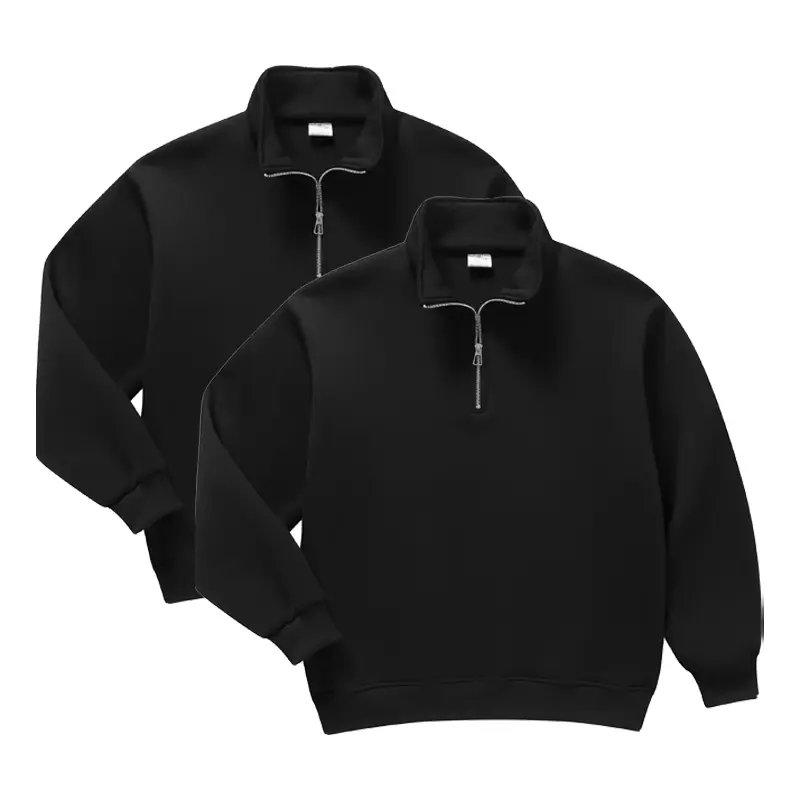 Men's Half-Zip Stand Collar Sweatshirt Polyester Loose-Fit