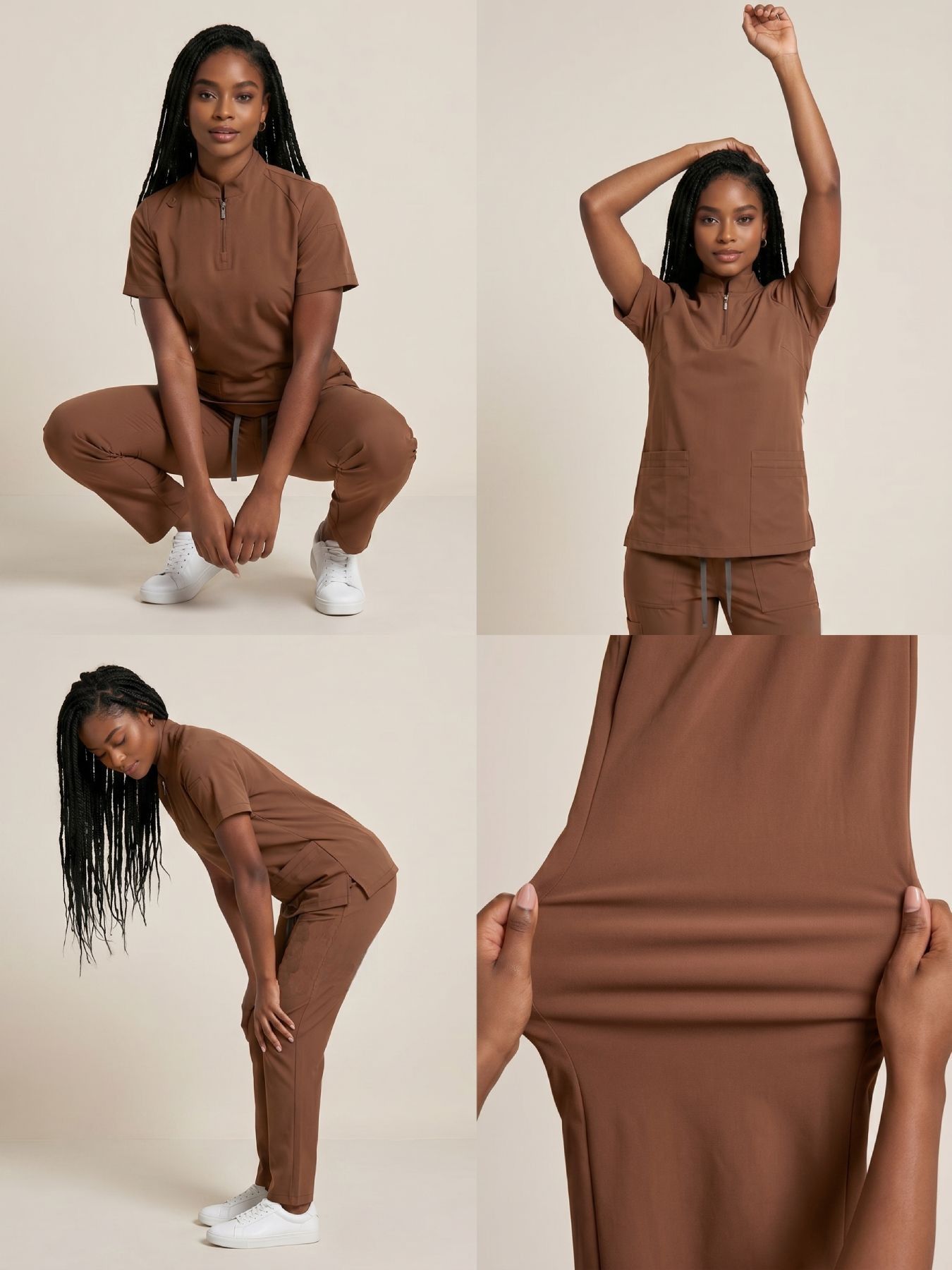 YAABAAH Women's Scrub Uniform Set - Stand Collar, Structured Silhouette, Loose Wide-Leg Pants, Large-Capacity Storage Pockets, Wrinkle-Resistant, Breathable, Comfortable Workwear for Clinical Work, Everyday Outings,sohochic YAABAAH Women's Scrub Uniform Set - Stand Collar, Structured Silhouette, Loose Wide-Leg Pants, Large-Capacity Storage Pockets, Wrinkle-Resistant, Breathable, Comfortable Workwear for Clinical Work, Everyday Outings,sohochic