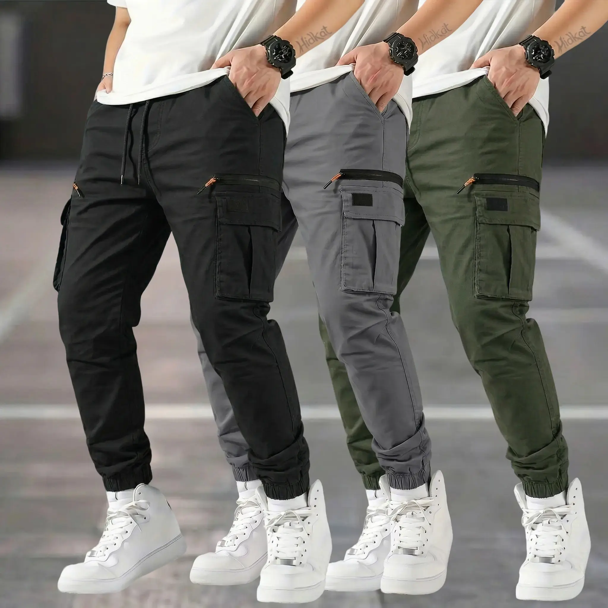 Men’s Outdoor Cargo Pants 3-Pack | Casual Tactical Work Pants for All-Season Outdoor Activities