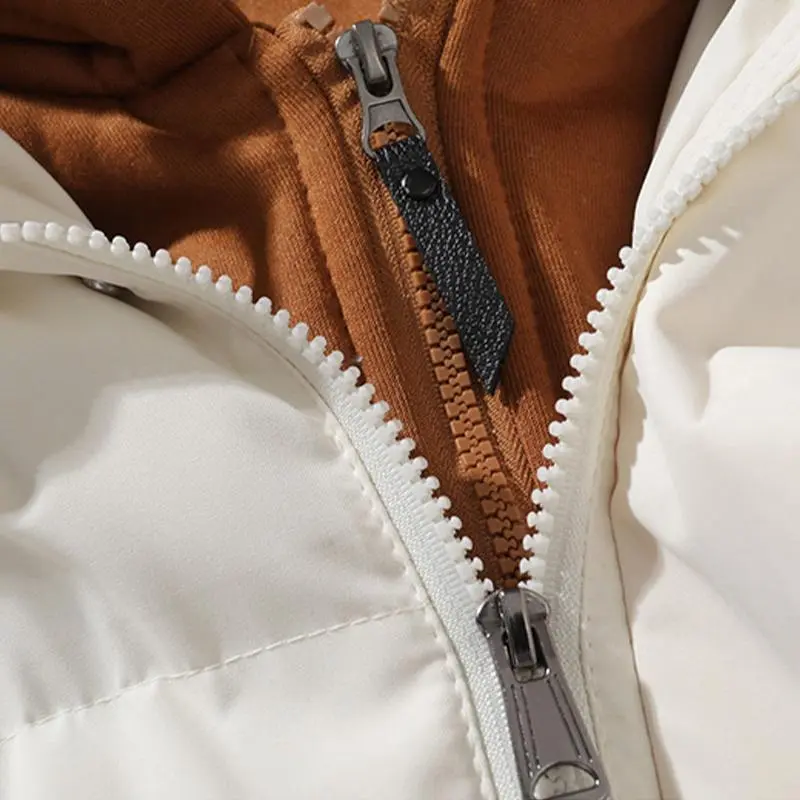 Autumn Winter Couple Hooded Warm Vest Fake Two-Piece Polyester