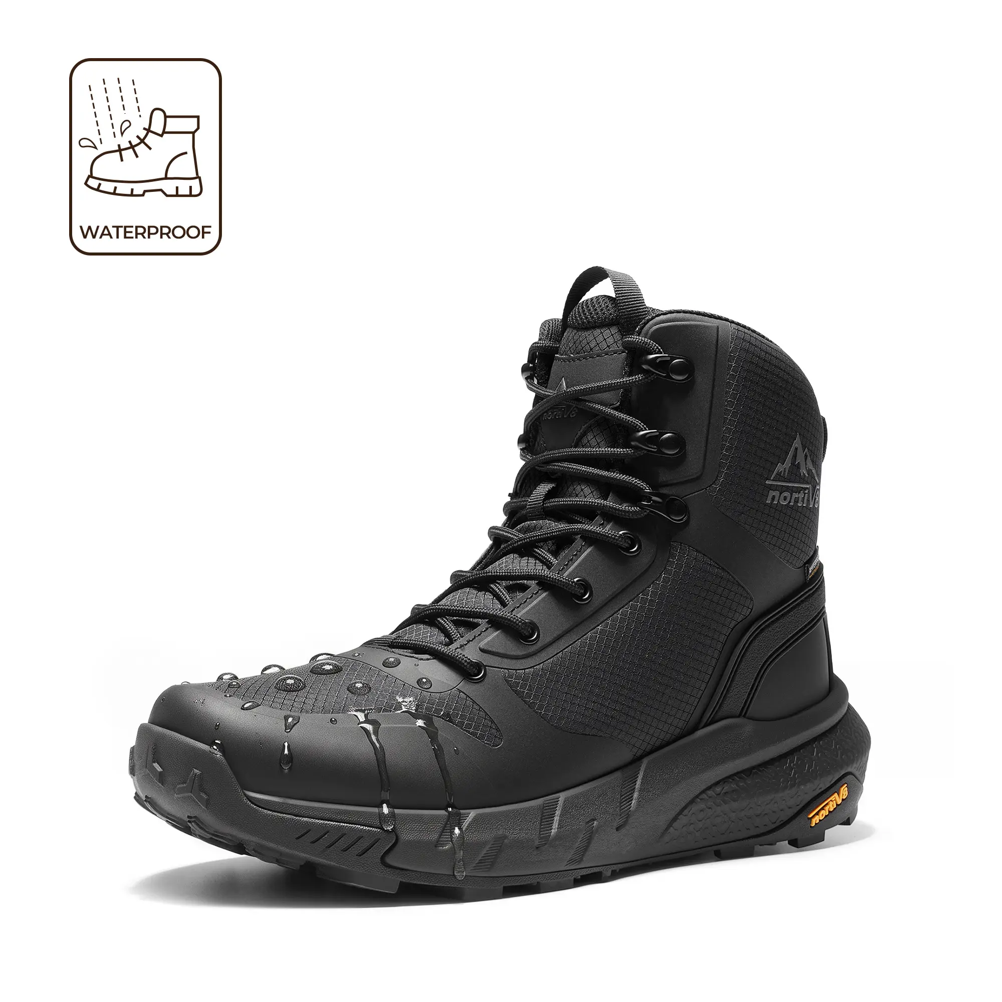 NORTIV 8 Men's Tactical Boots, Black