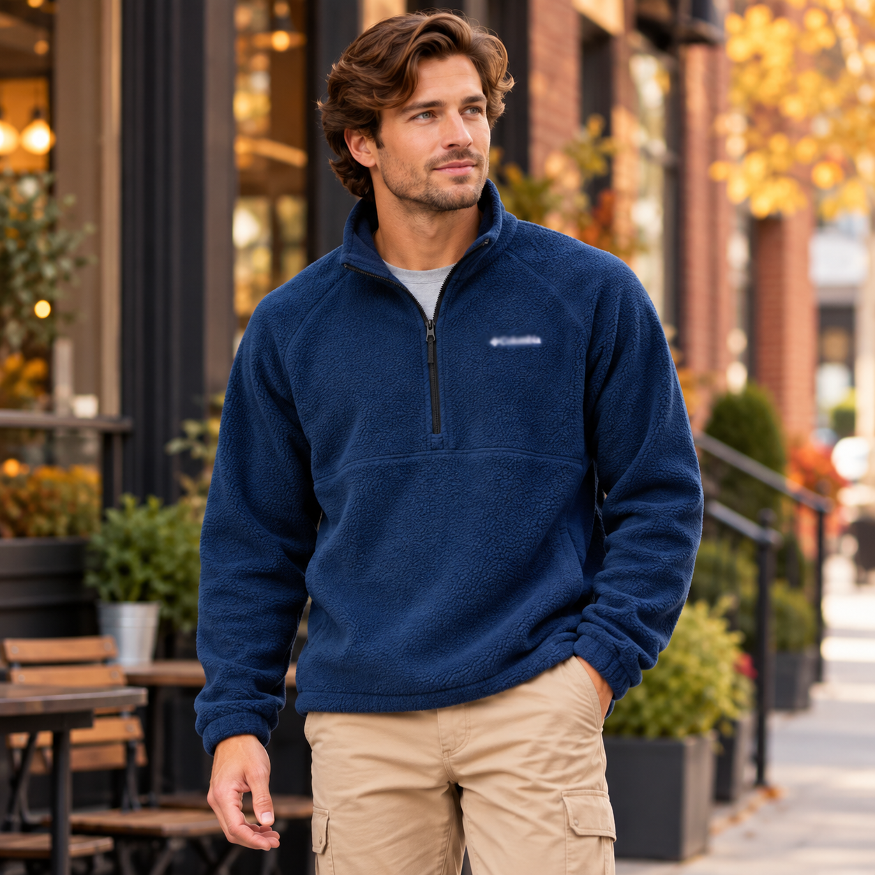 Men's Water-Repellent Fleece Quarter Zip – Soft Thermal Mid-Layer for Outdoor & Everyday Wear