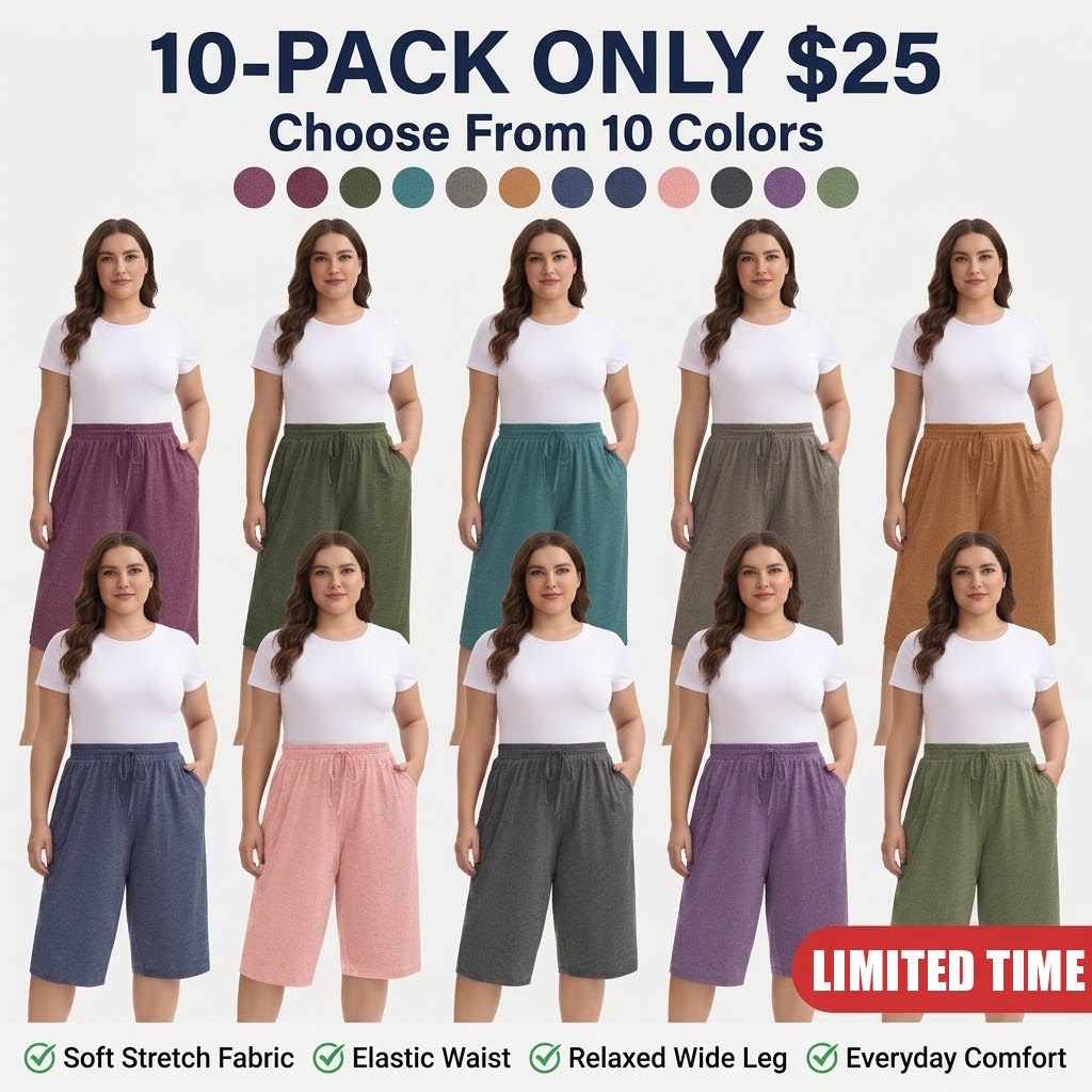 💕LAST DAY SALE 90% OFF🔥Wide-Leg Capri Lounge Baggy Pants