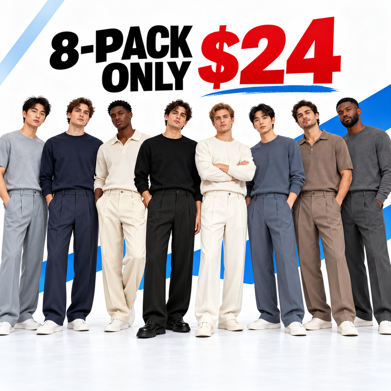 Men's Ice Silk Pleated Dress Pants – High Waist Loose Straight-Leg Business Casual Trousers