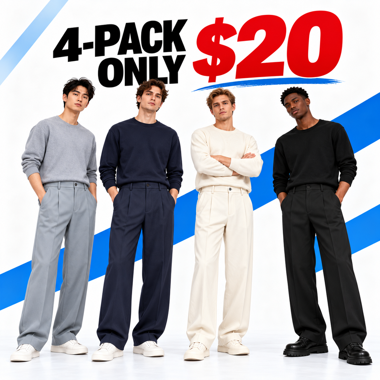Men's Ice Silk Pleated Dress Pants – High Waist Loose Straight-Leg Business Casual Trousers