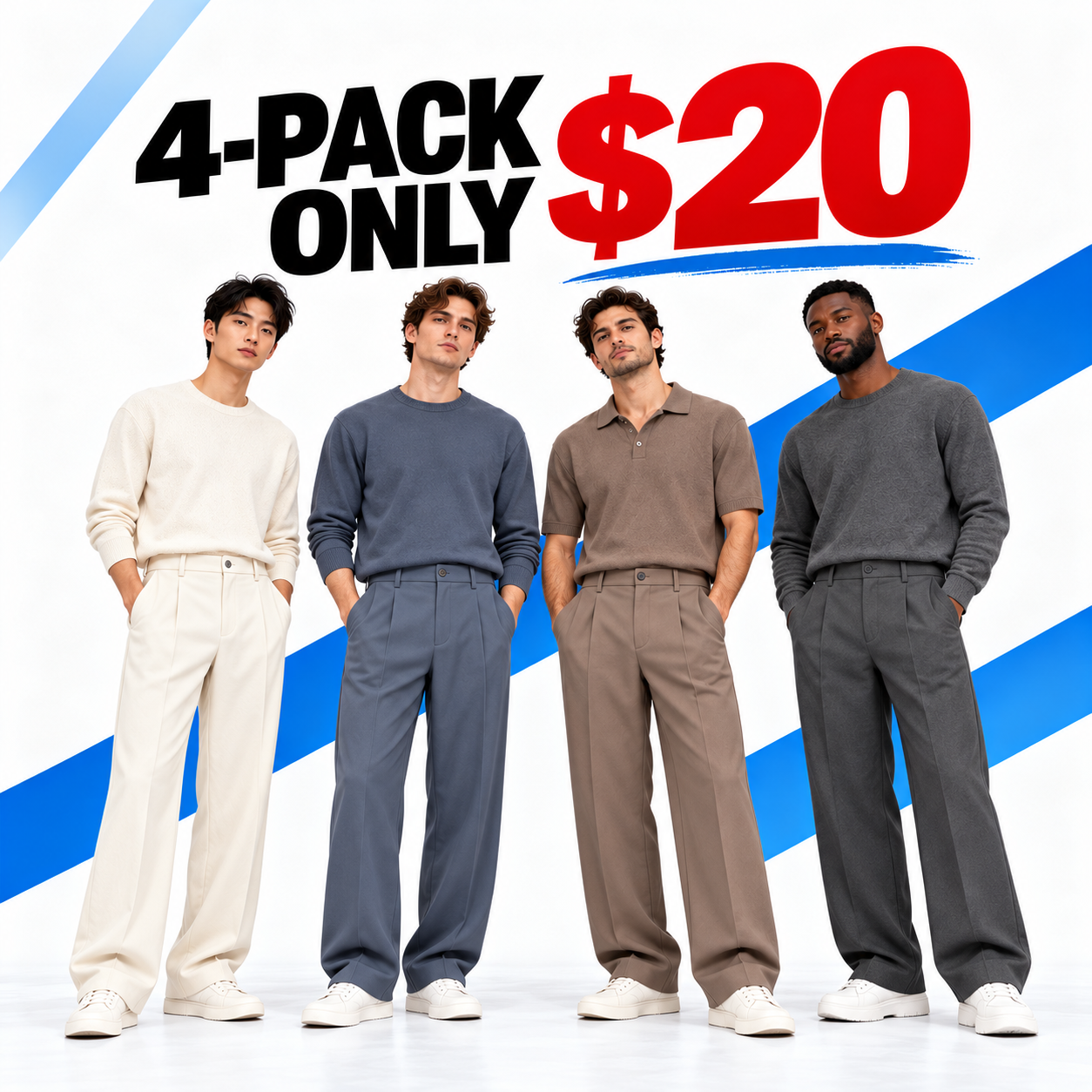 Men's Ice Silk Pleated Dress Pants – High Waist Loose Straight-Leg Business Casual Trousers