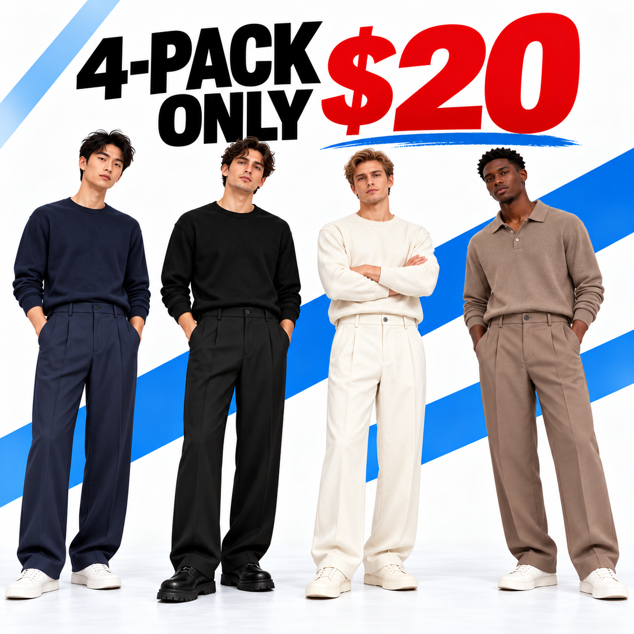 Men's Ice Silk Pleated Dress Pants – High Waist Loose Straight-Leg Business Casual Trousers