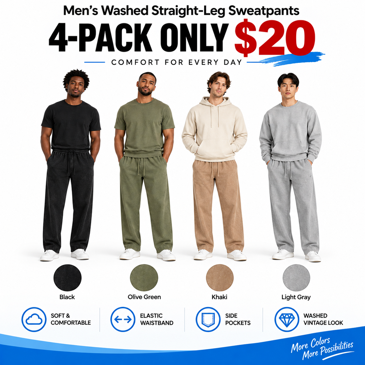 Men’s Acid-Wash Baggy Sweatpants