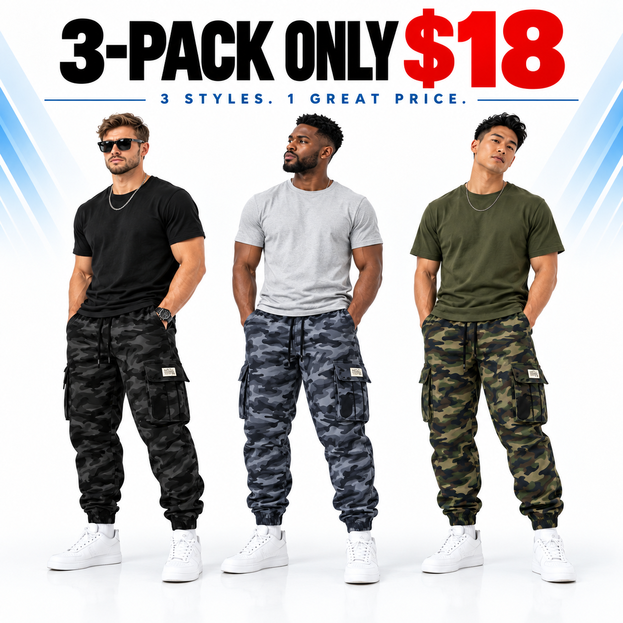 Men's Tactical Camo Pants - Lightweight Quick-Dry Multi-Pocket Hiking & Work Trousers