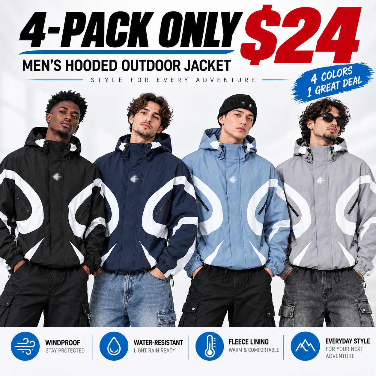 Men's Stylish Futuristic Techwear Windbreaker Coat