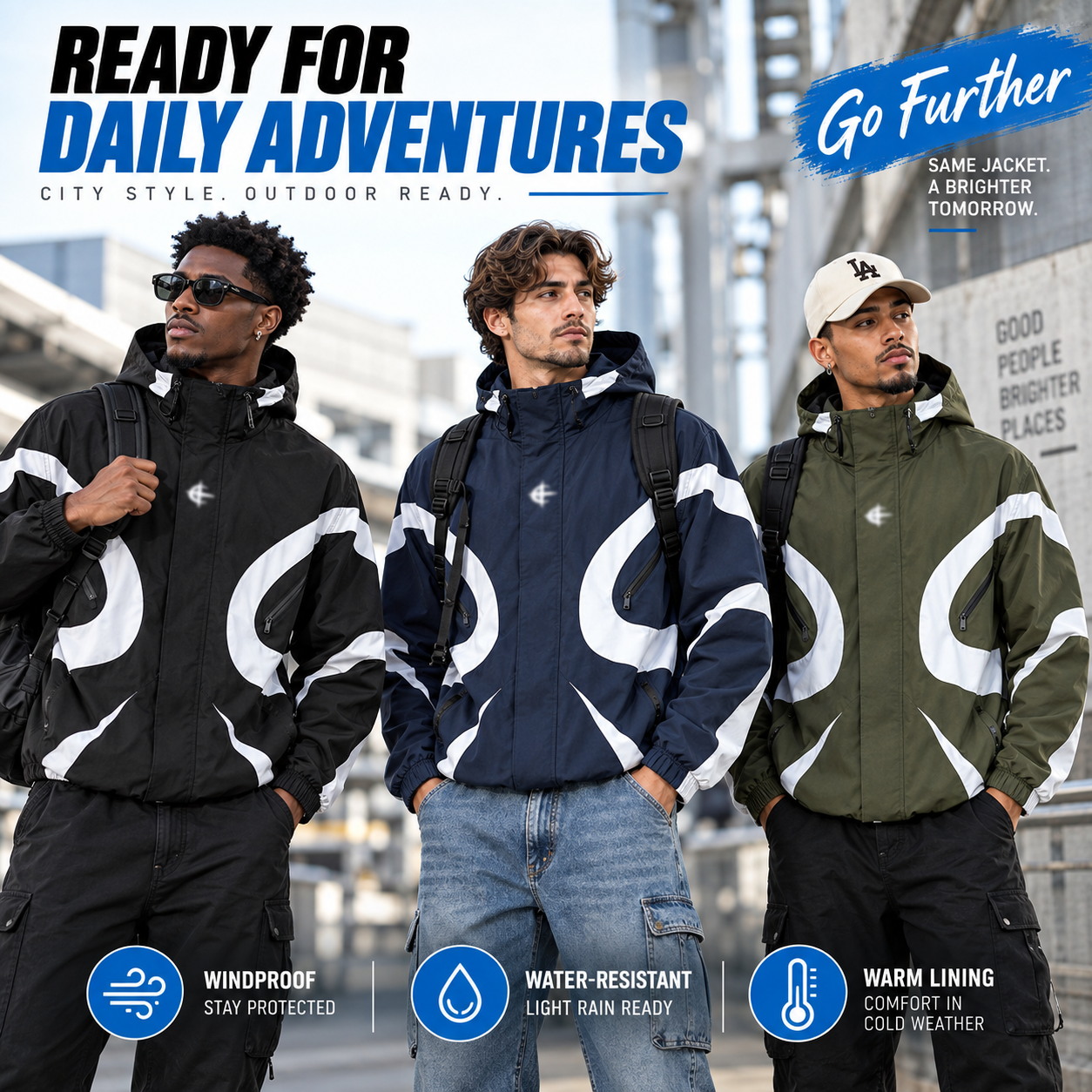 Men's Stylish Futuristic Techwear Windbreaker Coat