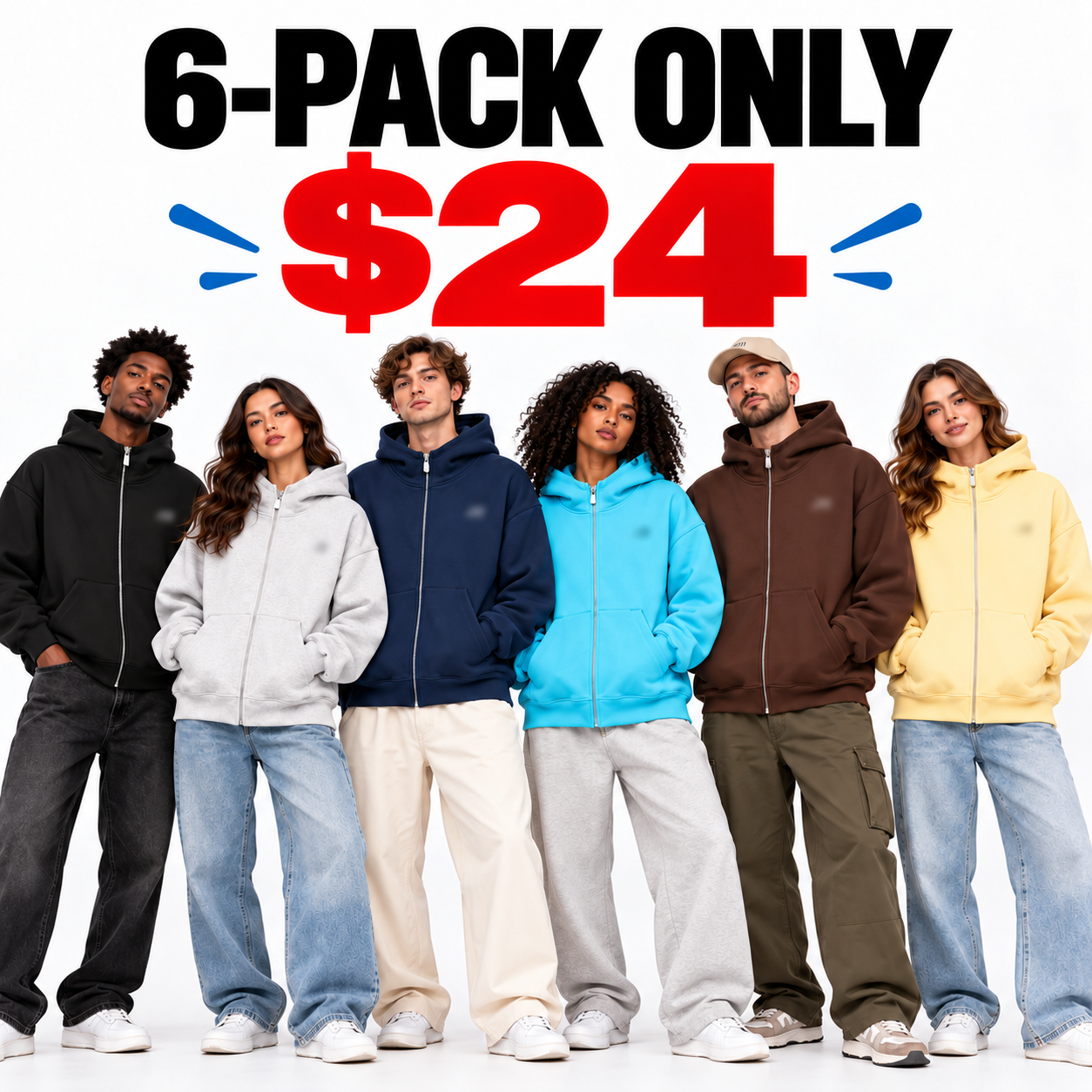 Unisex Big Hood Zip-Up Hoodie – High Neck Oversized Sweatshirt for Social Comfort