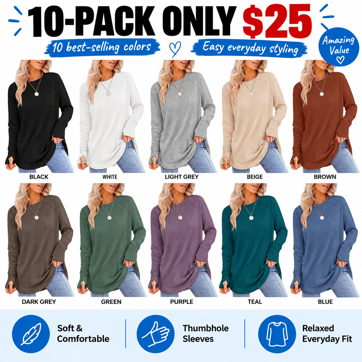 Women's Casual Tunic Tops to Wear with Leggings