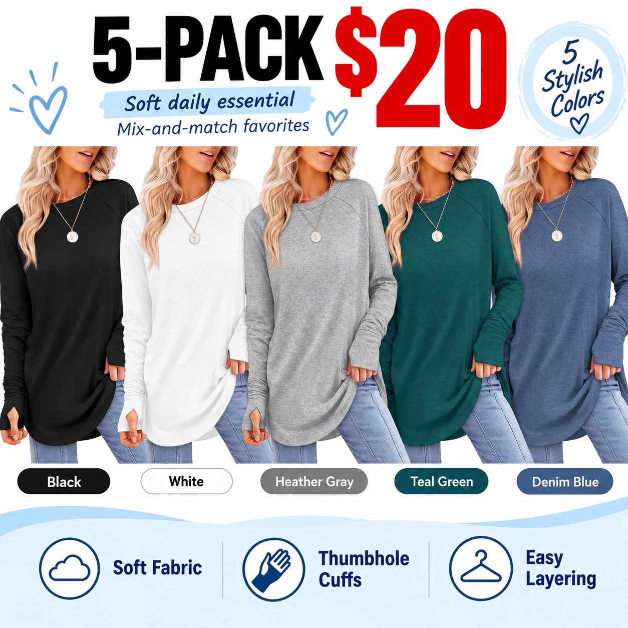 Women's Casual Tunic Tops to Wear with Leggings