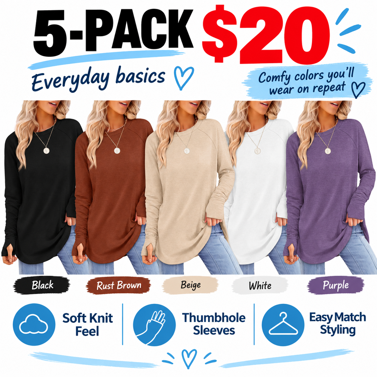 Women's Casual Tunic Tops to Wear with Leggings