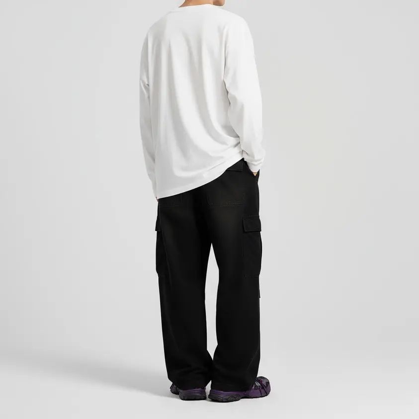 Unisex Retro 100% Pure Cotton Heavyweight Plant-Dyed Long Sleeve Crewneck T-Shirt