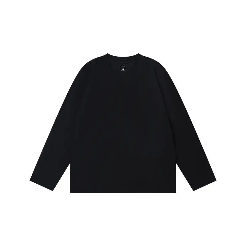 Unisex Retro 100% Pure Cotton Heavyweight Plant-Dyed Long Sleeve Crewneck T-Shirt