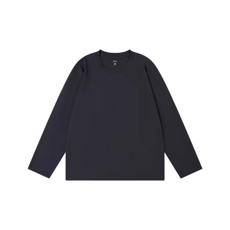Unisex Retro 100% Pure Cotton Heavyweight Plant-Dyed Long Sleeve Crewneck T-Shirt