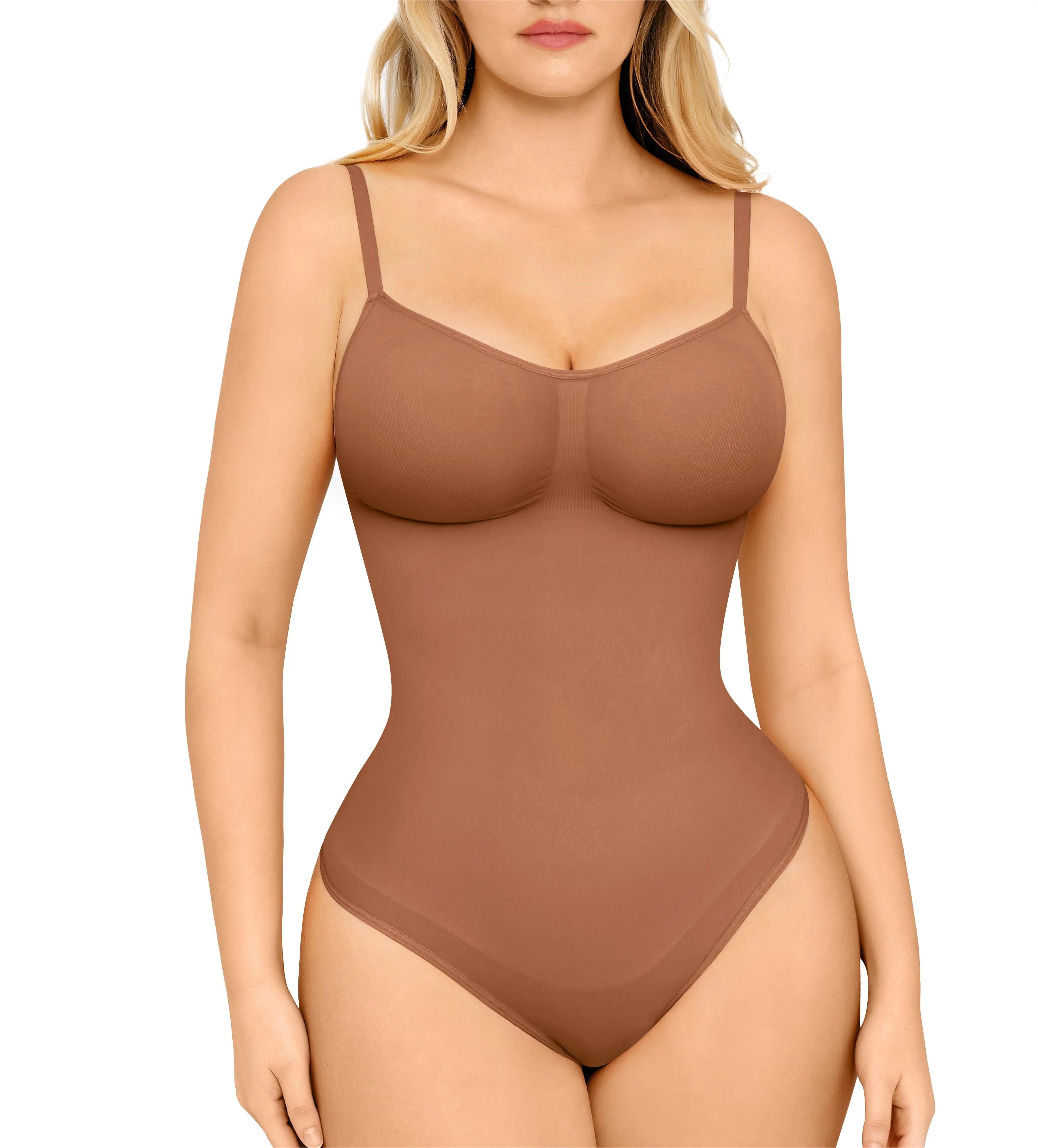 Women's Seamless Shapewear Bodysuit – Moderate Compression Tummy Control Jumpsuit