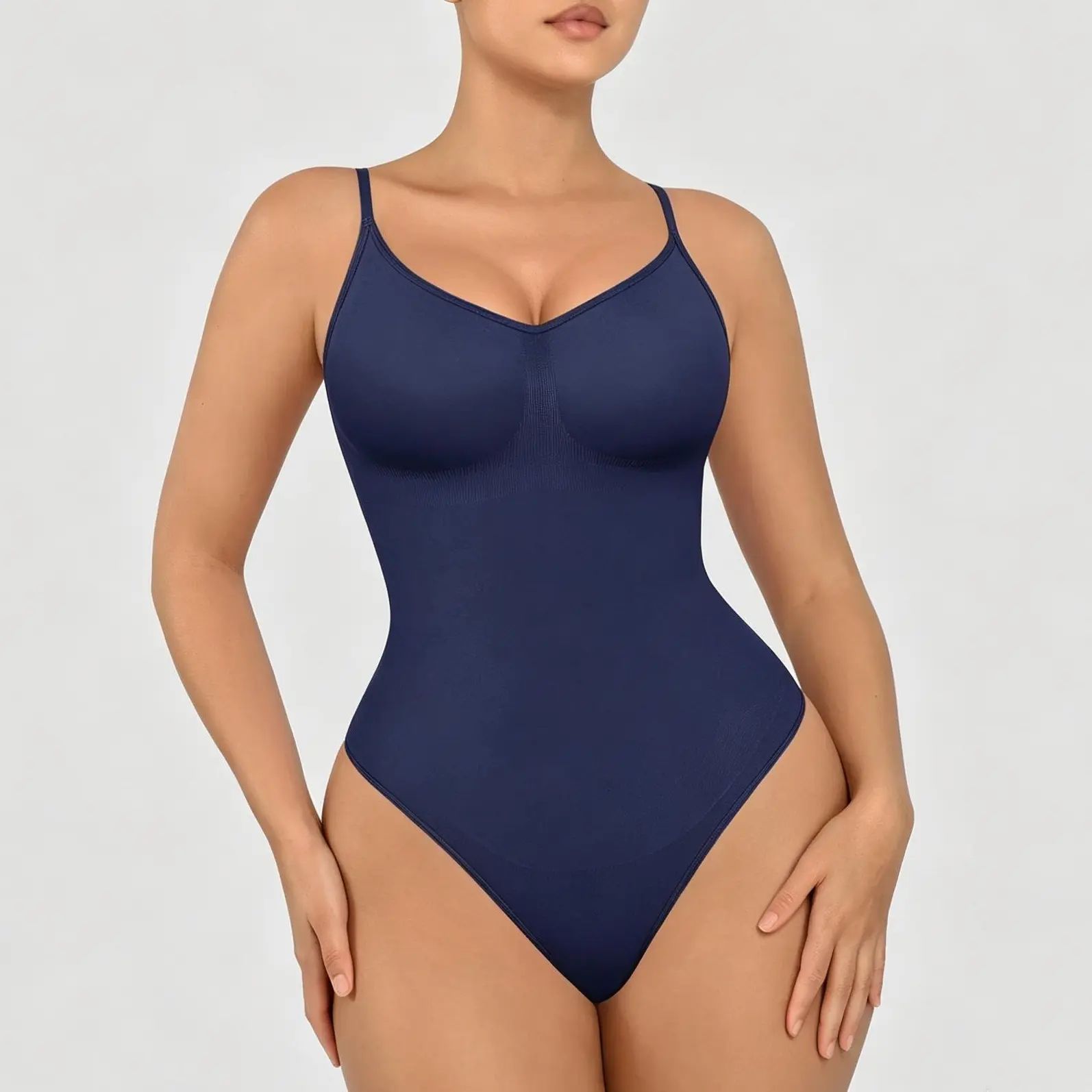 Women's Seamless Shapewear Bodysuit – Moderate Compression Tummy Control Jumpsuit