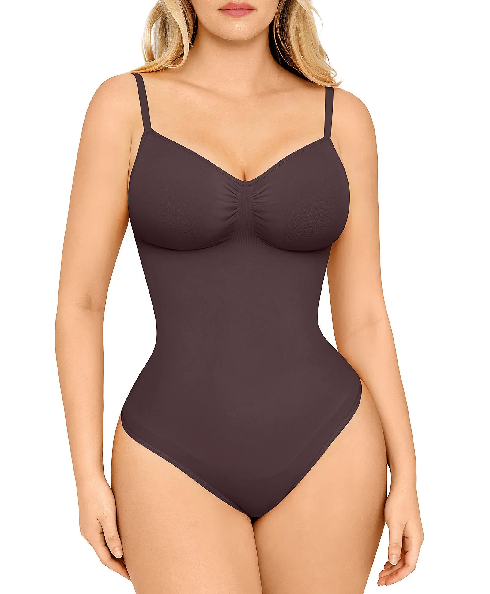 Women's Seamless Shapewear Bodysuit – Moderate Compression Tummy Control Jumpsuit