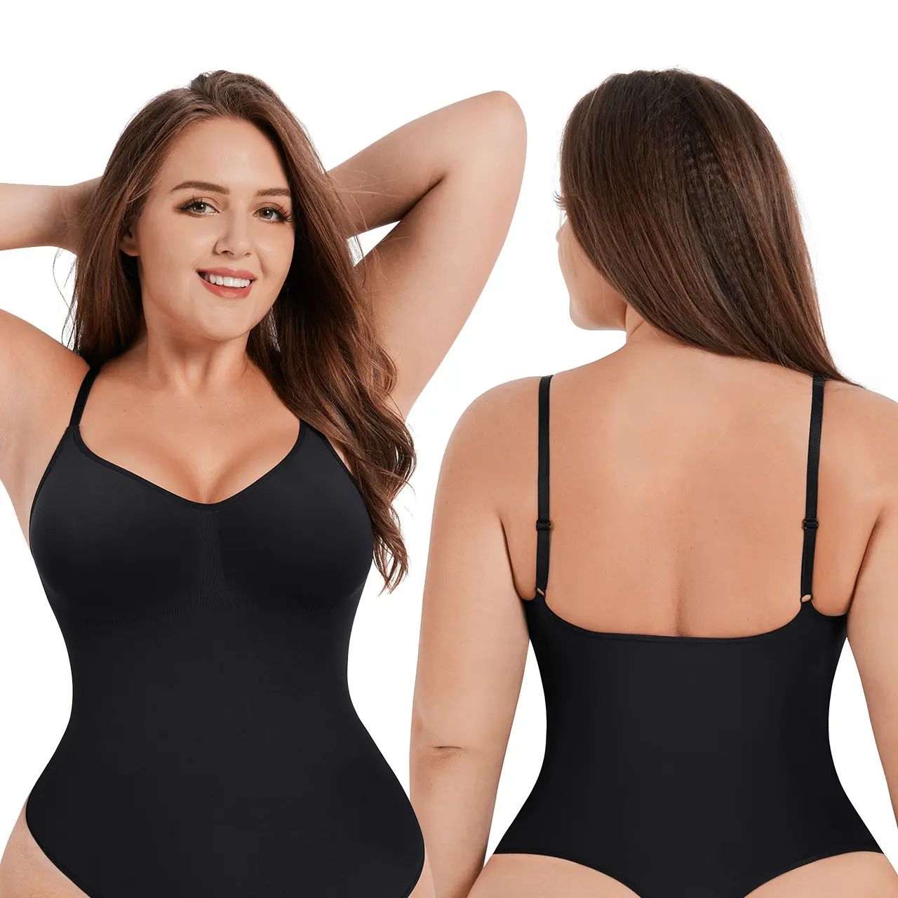 Women's Seamless Shapewear Bodysuit – Moderate Compression Tummy Control Jumpsuit