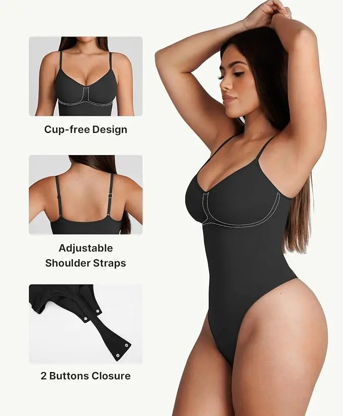Women's Seamless Shapewear Bodysuit – Moderate Compression Tummy Control Jumpsuit