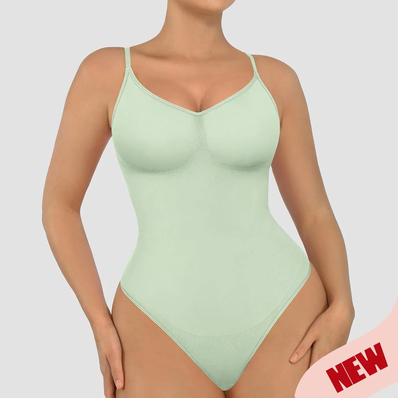 Women's Seamless Shapewear Bodysuit – Moderate Compression Tummy Control Jumpsuit
