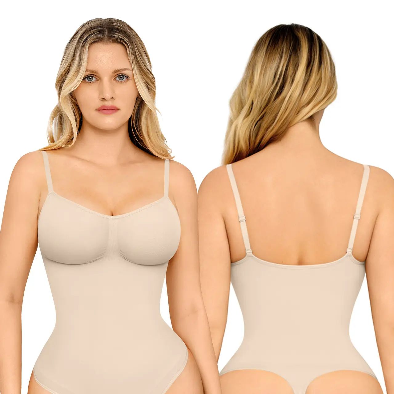 Women's Seamless Shapewear Bodysuit – Moderate Compression Tummy Control Jumpsuit