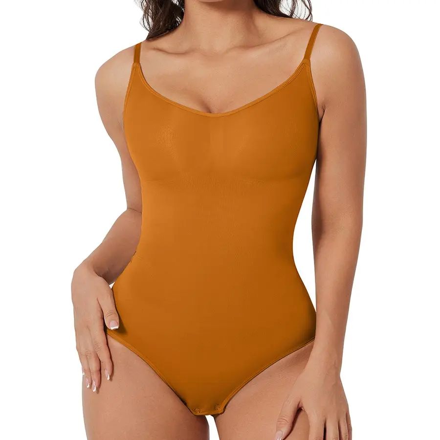 Women's Seamless Shapewear Bodysuit – Moderate Compression Tummy Control Jumpsuit