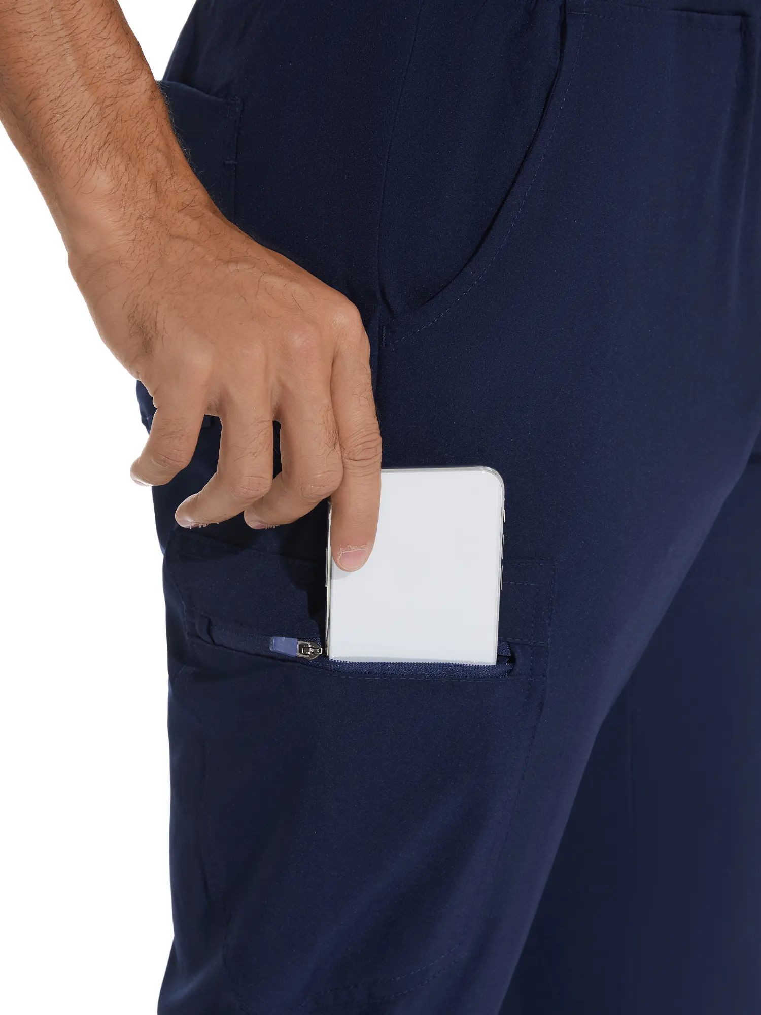 Men's Professional 4-Pocket V-Neck Scrub Top & 7-Pocket Jogger Pants Set